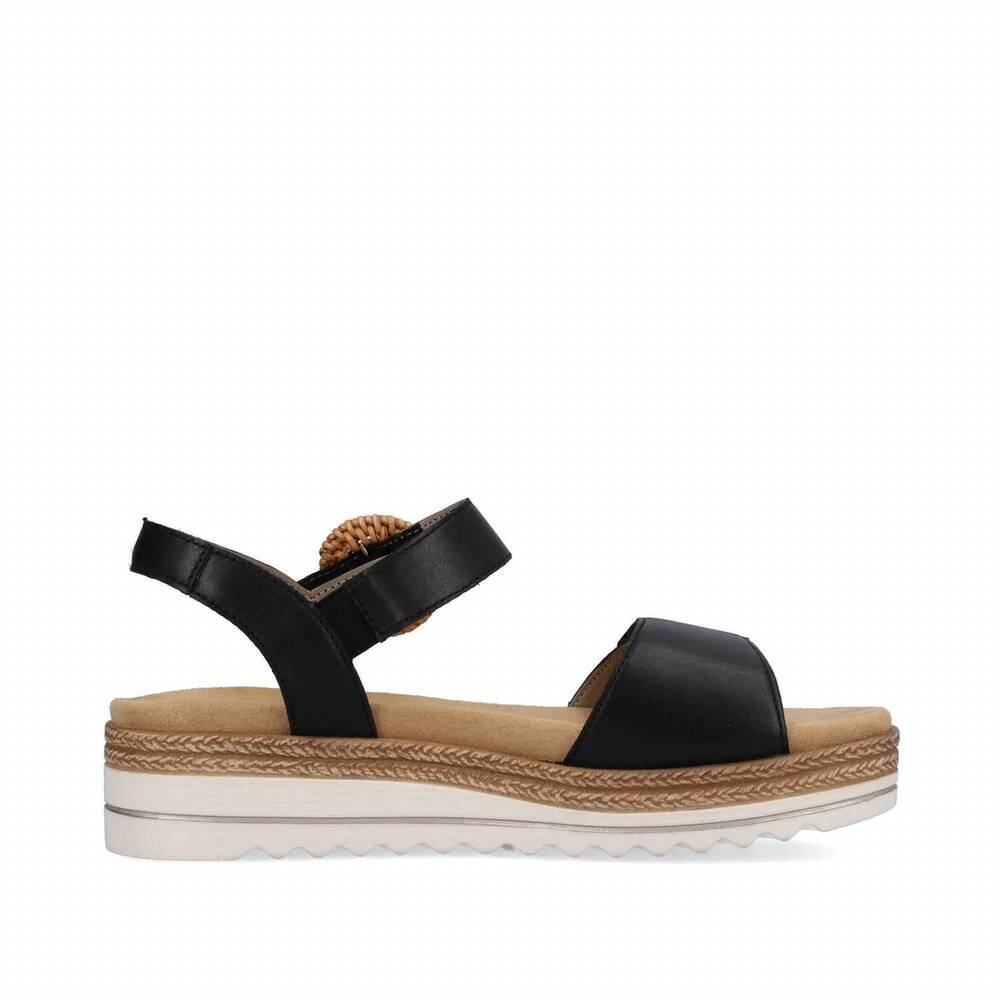 NEW REMONTE women's jocelyn 52 ratan buckle sandal in black